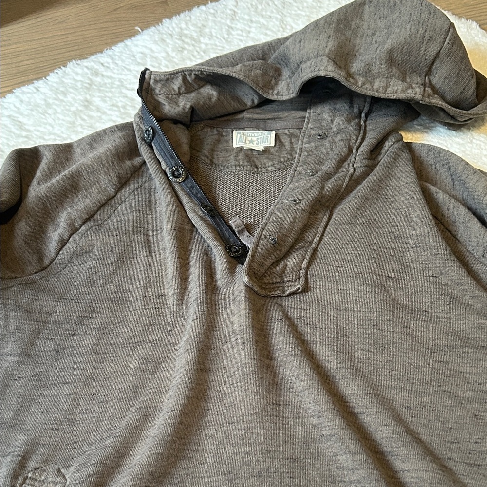 Converse Men's Taupe Zip-Up Sweater